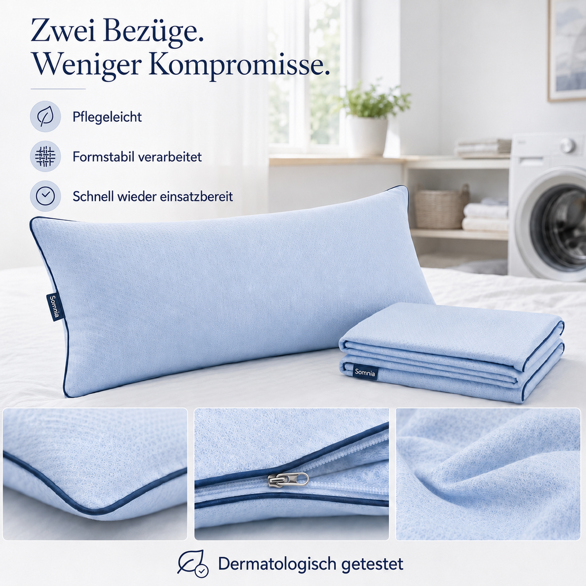 Somnia CoolLock 2er-Set – Kühlende Kissenbezüge 40×80